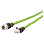 Metz Connect 142M2X15100 M12 Network cable patch cable Green PUR 10m CAT 6A