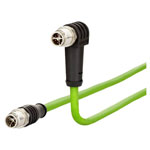 Metz Connect 142M2X1C020 M12 Network Cable CAT 6A 2m Green PUR Halogen-free