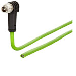 Metz Connect 142M2XC0010 Network cable M12 CAT 6A Green PUR 1.00m Halogen-free