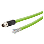Metz Connect 142M6X10020 M12 Network Cable CAT 6A 2m Green Acid UV Resistant