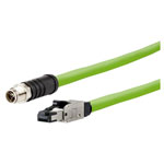 Metz Connect 142M6X18050 M12 CAT6A Network cable Green PUR 5m UV-resistant