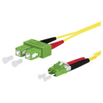 Metz Connect 151P1EAJA10E Fibreglass FO Cable Yellow 1m 2xSC-2xLC OS2 SM
