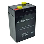 Multipower Mp5-6 Vrla Agm Battery 6V 5Ah 70X106X47mm 4.8mm Blade Terminal