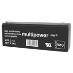 Multipower 301074 Mp2 3-12 Vrla 12V 2.3Ah Agm Battery 178X66X34mm 4.8mm Blade