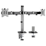 My Wall HL50-2L Desk Mount 2x Monitor 17-32in Silver/Black Tiltable Rotatable
