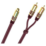 Oehlbach D1C20560 NF Y-Sub Adapter RCA Audio 2x Plug to 1x Socket Bordeaux