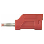 TruComponents 170672 R Straight blade Plug, straight 4 mm Red