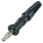 TruComponents 170680 Straight blade Plug, straight 4 mm Black