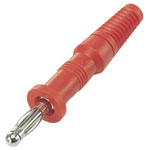 TruComponents 170685 Straight blade Plug, straight 4 mm Red