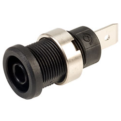 PJP 3266-C-N Black Shrouded Socket (6.3mm Faston)