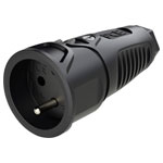 PC Electric 2410-ss Safety mains socket Rubber 250 V Black IP20