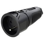 PC Electric 2410-ssc Safety mains socket Rubber Black 250 V IP20