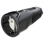 PC Electric 2510-ss Safety mains socket Rubber Black 250V IP20