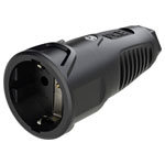 PC Electric 2520-ss Safety mains socket Solid rubber Black 250V IP20