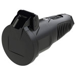 PC Electric 2522-ss socket safety mains black solid rubber IP54 250V