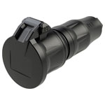 PC Electric 25712-ss Safety mains socket Black Plastic 250V IP54