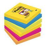 Post-it 6546SR Sticky Notes 76mm x 76mm Neon green Ultra blue Ultra yellow