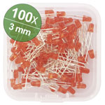 Quadrios 1802O019 LED set Red Wired 3mm 20mA 2.0V