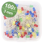 Quadrios 1802O029 LED set Multi-coloured 3mm 20mA 2V<3V Wired 3mm LEDs