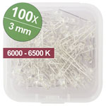 Quadrios 1802O032 LED set Cold white 3 mm 20 mA Wired LEDs 3.0 V