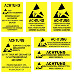 Quadrios 1903EC130 ESD warning sign Yellow Black 140mm x 140mm
