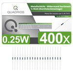 Quadrios 201711P004 Metal film resistor set Axial lead 0.5 W 1% 400 pcs