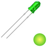 Quadrios 2111O153 LED wired Yellow-green Circular 3 mm 700 mcd 30 ° 20 mA 2 V