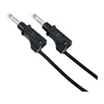 PJP 2210/600 V-50 Black Electro 4mm Shrouded Stackable Test Lead 50cm