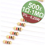 Quadrios 22P059 Carbon film resistor set Axial lead 0.25W 5% 1 Set