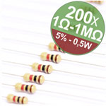 Quadrios 22P106 Carbon film resistor set Axial lead 0.5W 5% 1 Set
