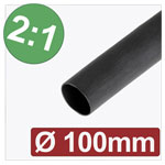 Quadrios 24CA281 Heatshrink 2:1 Black 100 mm x 50 mm Sold per metre