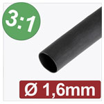 Quadrios 24CA282 Heatshrink adhesive Black 1.60mm 0.53mm Shrinkage 3:1