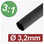 Quadrios 24CA284 Heatshrink adhesive Black 3.20 mm Shrinkage 3:1 per metre