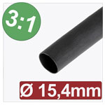 Quadrios 24CA290 Heatshrink adhesive Black 15.40 mm 5.13 mm 3:1 per metre
