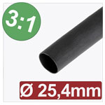 Quadrios 24CA292 Heatshrink adhesive Black 25.40mm 8.47mm 3:1 per metre
