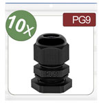 Quadrios 24CA379 Cable gland PG9 Polyamide Black 10 pcs