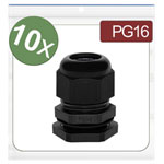 Quadrios 24CA382 Cable gland PG16 Polyamide Black 10 pcs