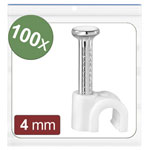 Quadrios 24CA417 Cable clips white 2-4mm Ø range 100 pcs suitable for fixings