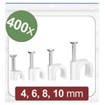 Quadrios 24CA425 Cable clips Ø 2-10mm White 400 pcs Bundle range