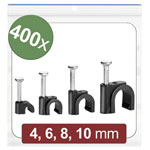 Quadrios 24CA436 Cable clips Bundle Ø 2 to 10 mm Black 400 pcs