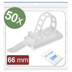 Quadrios 24CA439 Cable Clips White Self-adhesive Screw-fix 50 pcs