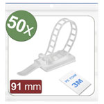 Quadrios 24CA440 Cable Clips self-adhesive/screw fixing white 50 pcs