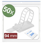 Quadrios 24CA441 Cable Clips Self-adhesive Screw fixing White 50 pcs