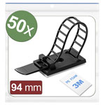 Quadrios 24CA444 Cable mount Self-adhesive Screw fixing Black 50 pcs