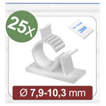 Quadrios 24CA445 Cable mount Self-adhesive Clips 7.9-10.3mm White 25 pcs