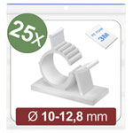 Quadrios 24CA446 Cable mount Self-adhesive White Ø 10-12.8mm 25 pcs Clips