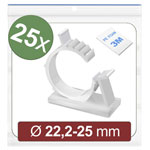 Quadrios 24CA449 Cable mount Self-adhesive White for Ø 22.2-25 mm 25 pcs