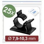 Quadrios 24CA450 Self-adhesive Cable Clip Black Ø 7.9-10.3 mm 25 pcs