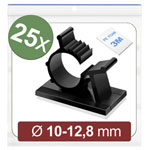 Quadrios 24CA451 Cable Clips Self-adhesive Black Bundle Ø 10-12.8 mm 25 pcs