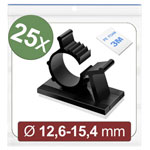 Quadrios 24CA452 Cable mount adhesive clip Bundle Ø range 12.6-15.4 mm Black 2